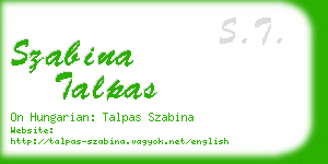 szabina talpas business card